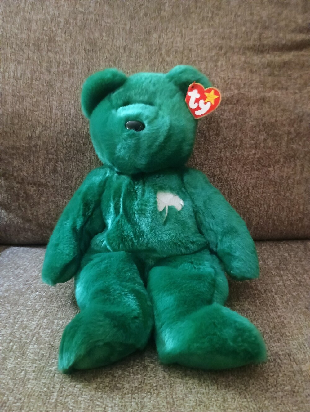 TY Beanie Buddy Erin The Bear Green Lucky - MINT w/ Tags
